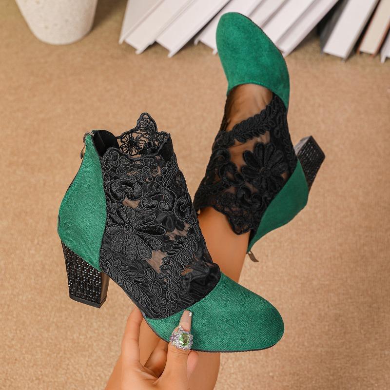 Мода Женская мода Кружевная обувь на каблуке Мода Женские римские сандалии Дышащая женская обувь Элегантные женские туфли-лодочки Новая сетчатая обувь Женская