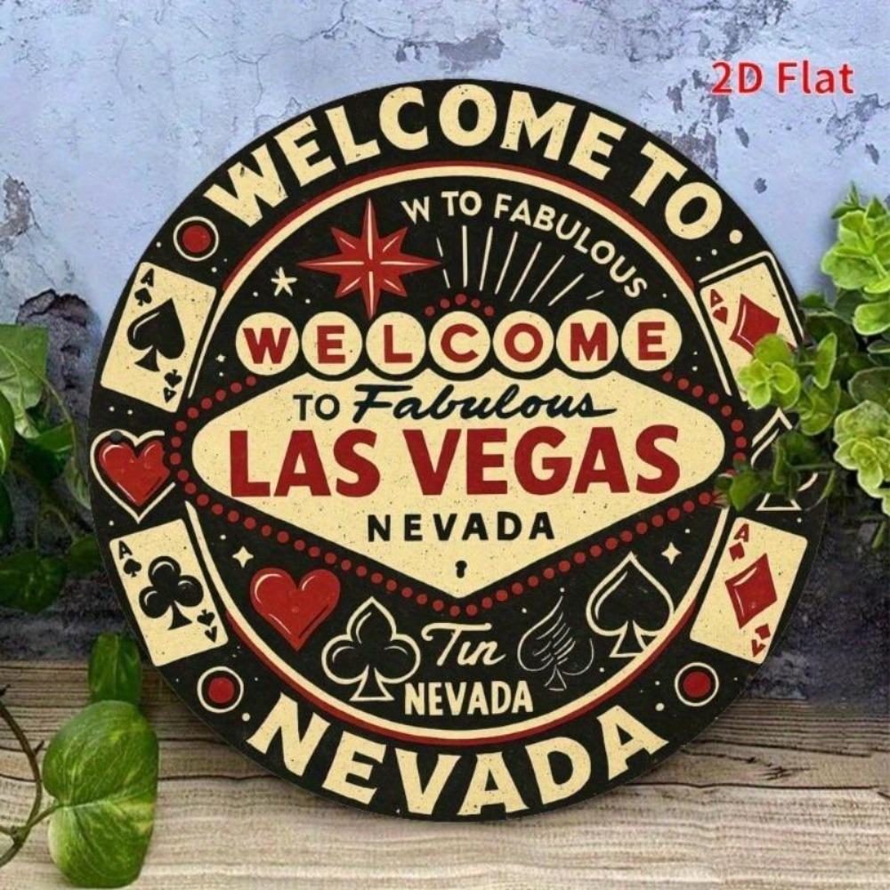 Las Vegas Neon Sign Vintage Metal Wall Art Home Decor Retro Cafe Bar Party