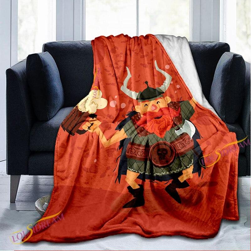 Одеяло с мистическим символом викингов, диванное фланелевое одеяло для отдыха, одноместное одеяло для дивана, психоделическое покрывало на кровать