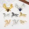1Pc Cloth Decoration Fresh Zinc Alloy Exquisite Horse Brooch Gift Metal Brooch