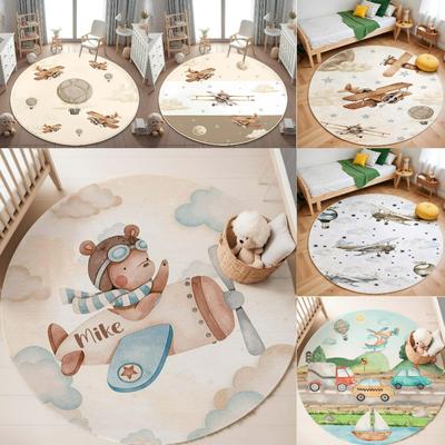 Детский ковер с самолетом, ковер с воздушным шаром для гостиной, ковер для комнаты девочки, коврик для детской игровой комнаты, ковер для спальни, ковер для детской, ковер для дивана