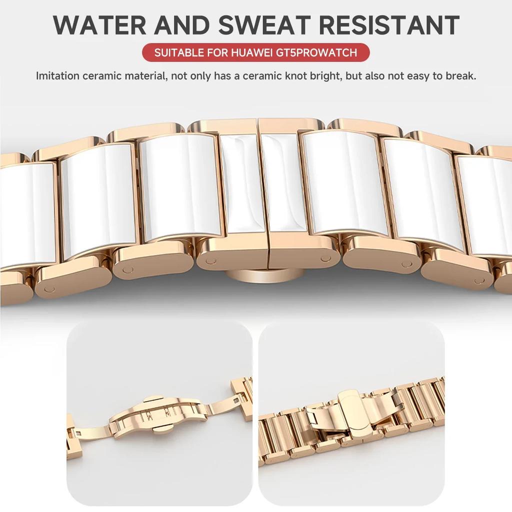 Новый 18-мм керамический ремешок для Huawei Watch GT6 GT5 GT4 41 мм, сменный браслет с застежкой-бабочкой для Huawei Watch GT5 PRO 42 мм