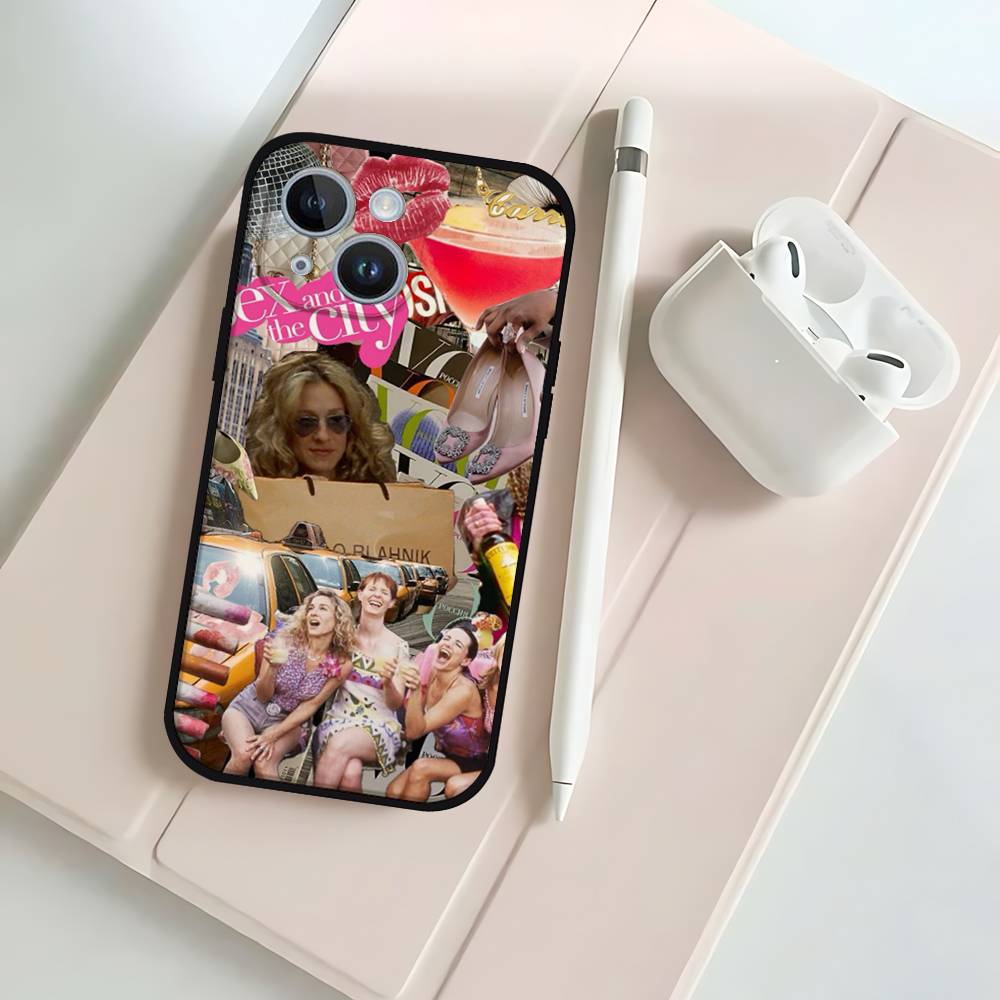 Чехол для телефона "Секс в большом городе" для iPhone 17 16 15 14 13 12 11 X XR XS Plus Pro Max Mini Мягкий черный чехол