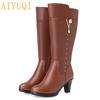 Faux leather women boots