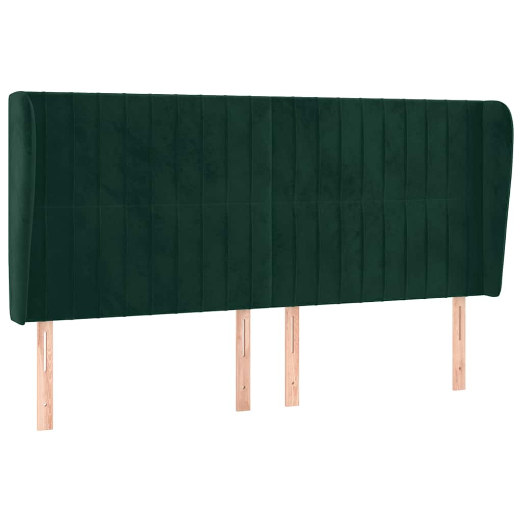 Headboard with Wings Dark Green 183x23x118 128 cm Velvet
