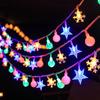 Уличные солнечные гирлянды в виде шаров-пузырей и звезд, водонепроницаемые светодиодные огни для патио, вечеринки, свадьбы, праздника, Рождества, садовые украшения