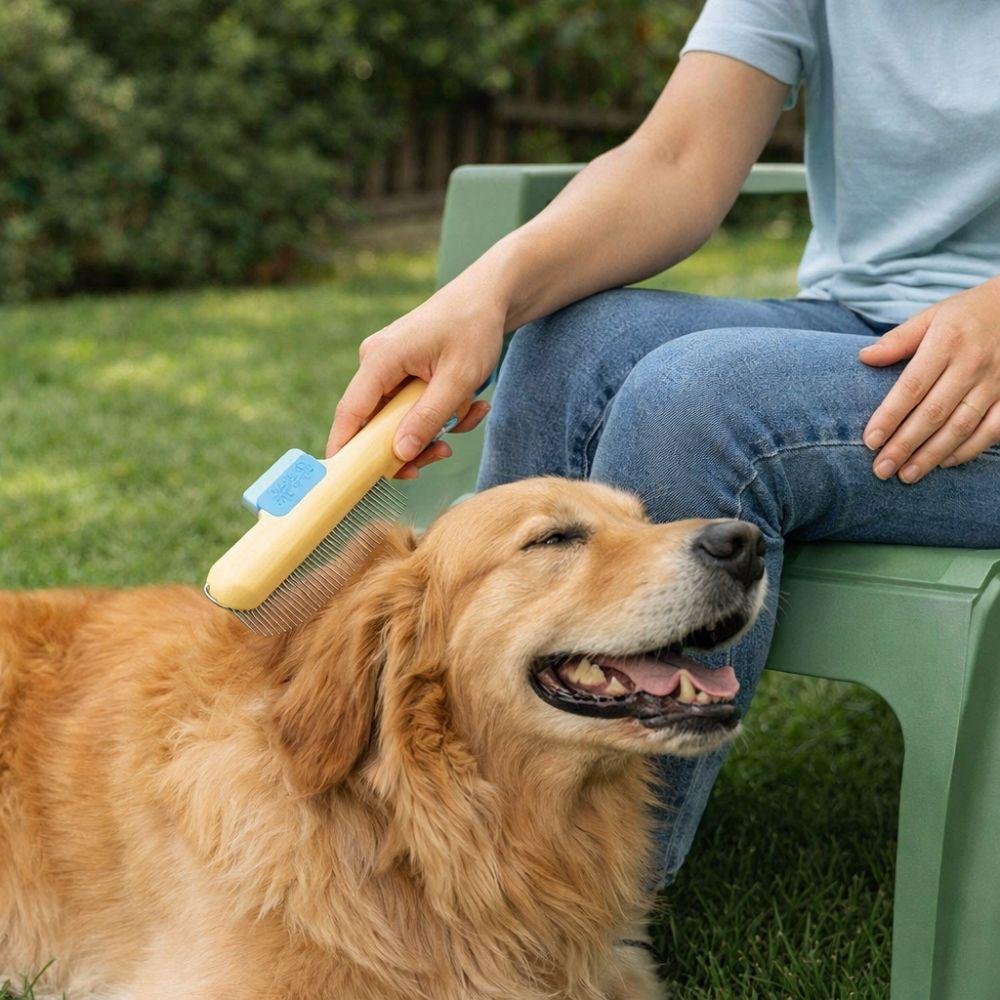 Efficient Cat Hair Remover Comb Bear Shape Cat Grooming Brush Self Cleaning Comb Remove Lice