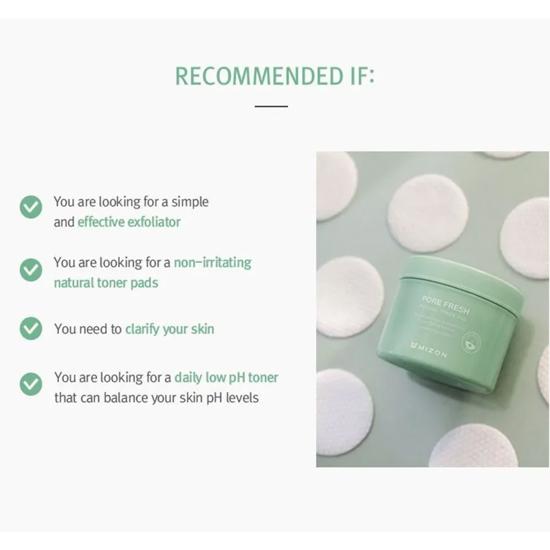 Mizon Pore Fresh Peeling Toner Pad 60 шт.