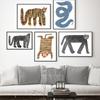 Abstract Cartoon Lion Tiger Leopard Elephant Wall Art Canvas Painting Nordic Poster And Print Wall Pictures Baby Kids Room Decor
