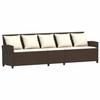 VidaXL Garden Sofa with Cushions 5 Seater Brown Wicker, Outdoor Sofa, Garden Sofa 5 Seater, Sofa 4104113