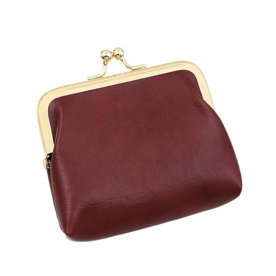 Мини-портмоне в винтажном стиле из искусственной кожи с замком-поцелуем, карман для мелочи, портативный кошелек