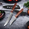 2pcs/set Damascus Steel Kitchen Knife Forged Chef Utility Knife Barbecue Steak Meat Cleaver Fruit Paring Fishing Cutting Tool with Sheath