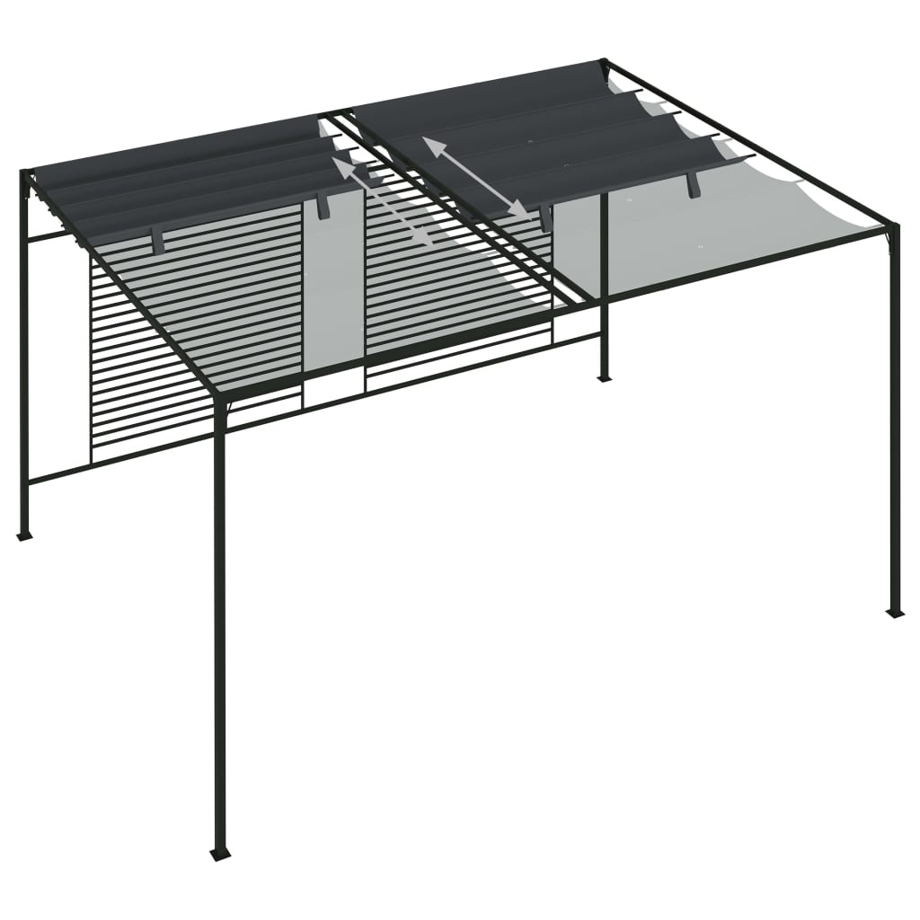 vidaXL Pavillon mit Ausziehbarem Dach 4x3x2,3 m Anthrazit 180 g/m²