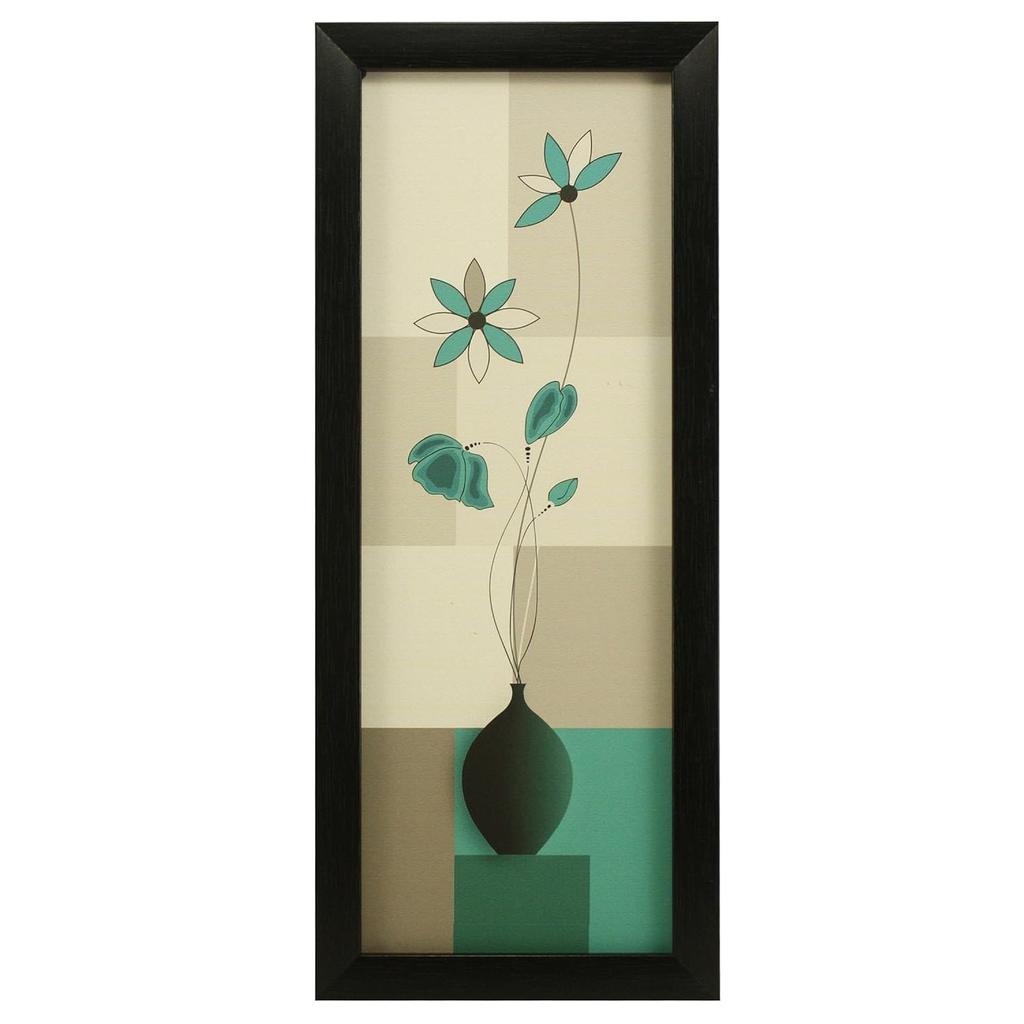 Set of 3 Beautiful Flower Vases Framed Art Painting (6 X 13, 10.2 X 13, 6 X 13 inch)-Multicolour