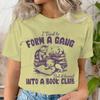 Retro Funny Reading Shirt for Women Into A Book Club Cat Graphic Tee Clothes Bookish Gifts Shirt Design Retro Librarian Tshirt