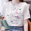 Women Summer Short Sleeve O Neck Cartoon Embroidery Fashion T Shirt Blouse Top