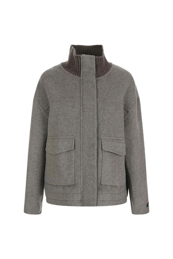 LAFELSORTOF Wool Blend Handmade Knit Color Block Jacket