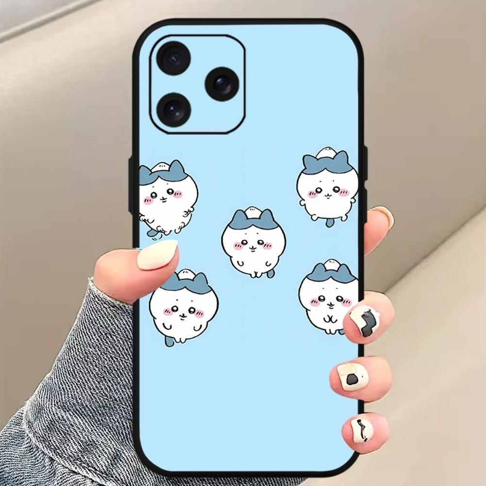 C-Chiikawa H-Hachiware Phone Case For iPhone Mini 11 12 13 14 15 Pro XS Max X Plus SE XR Black Soft Shell