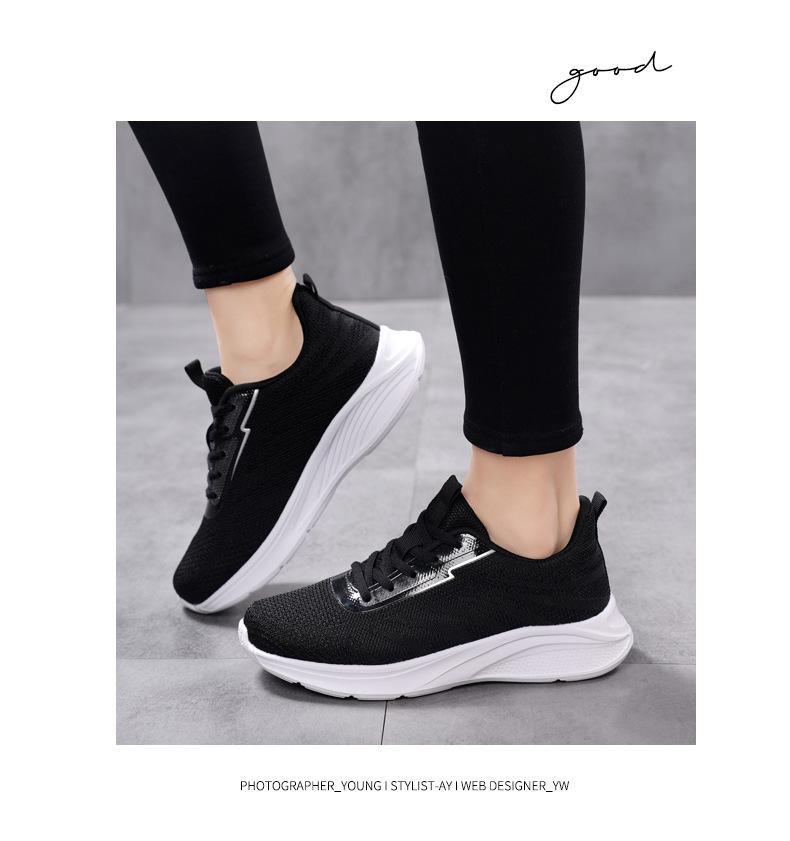 Женские дышащие кроссовки для бега из сетки Flyknit - Низкие, Большого размера, Повседневные кеды для Весны/Лета
