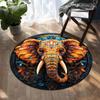Round Creative Animal Printing Carpets Living Room Bedroom Bedside Computer Chair Pad Anti-slip Machine Washable Floor Mats