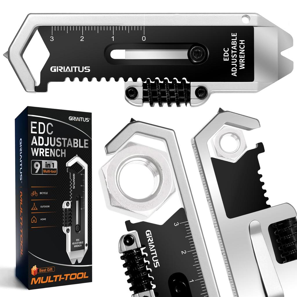 Маленький мультитул-гаечный ключ EDC с ломом, карманный регулируемый гаечный ключ, мини-брелок-мультитул, штангенциркуль, измерительный инструмент, линейка, стеклобой, универсальный EDC