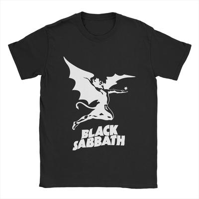Мужские черные футболки Sabbaths из чистого хлопка, забавная футболка с коротким рукавом и круглым вырезом, летняя футболка