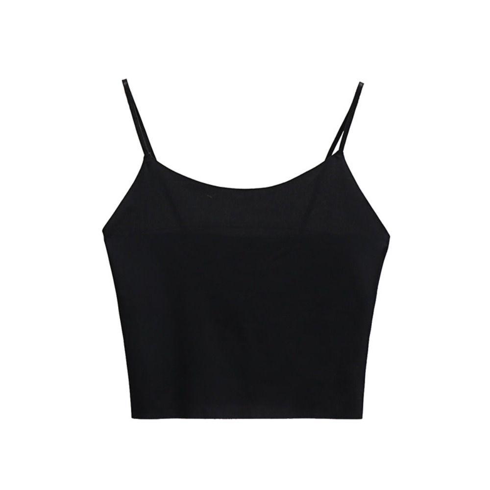 Bralette Crop Tops Ice Silk Traceless Sling Thin Sleeveless Camisole Strap Skinny Vest Tops Female