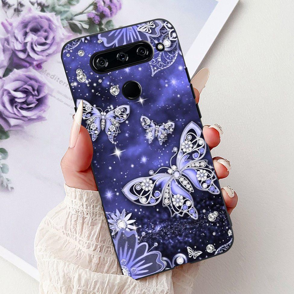 Чехол For LG V40 ThinQ Чехол-крышка Силиконовый Роскошный Модный Милый Кот Крутой Ударопрочный Бампер Корпус Для LG V405 LM-V405 LM-V409N