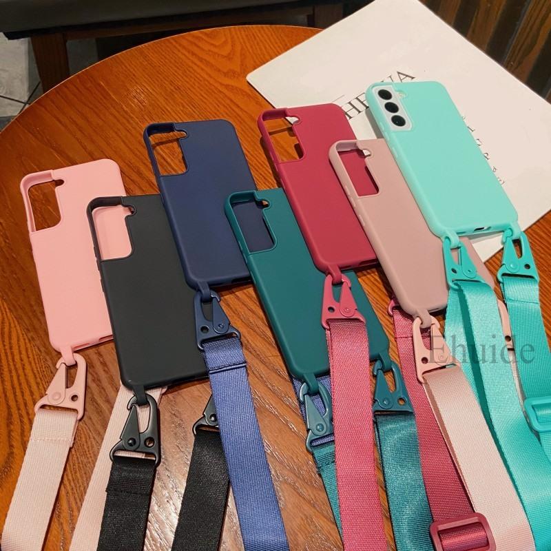 Чехол-ремешок для Samsung Galaxy A55 A15 A25 A35 A05S S24 Ultra S21 S23 FE S22 Plus Наплечный Crossbody Шнурок на шею Силиконовый чехол
