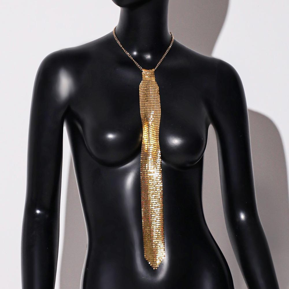 Soft Metal Sequin Necktie Narrow Glitter Cravat Crystal Rhinestone Neck Tie Suit Accessories