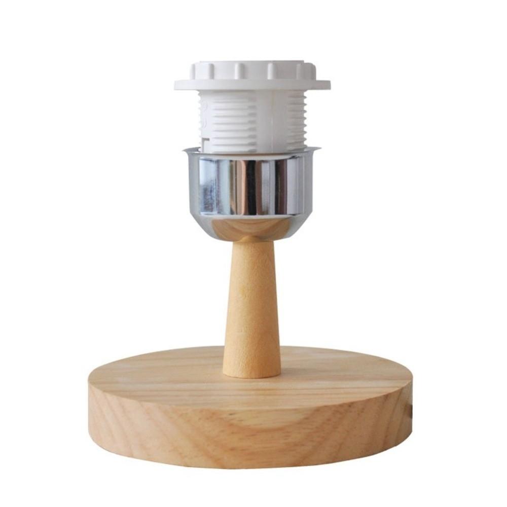 Universal Solid Wood Lamp Base Holder E27 On Off Switch Table Lamp Holder EU Plug Bedside Lamp Holder Study Room