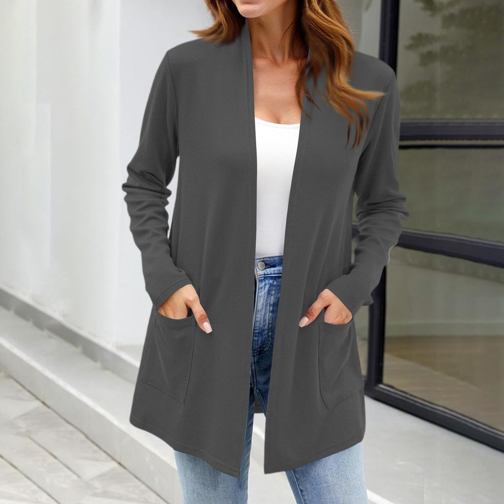 Women's Lightweight Cardigan Sweaters Open Front Long Sleeve Casual Loose Thin Cardigans With Pockets