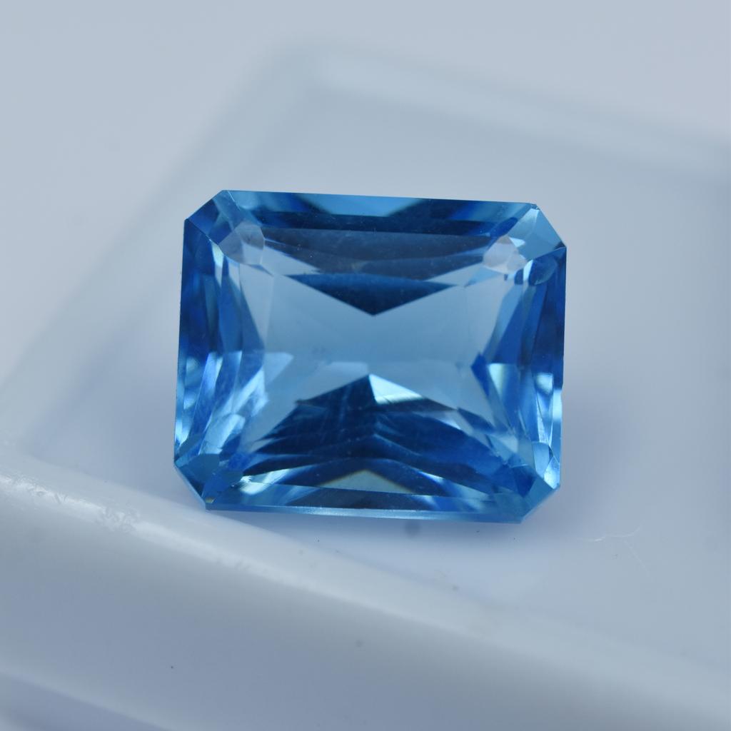 Natural Blue Sapphire Loose Gemstone 10.40 ct Light Emerald Cut Ceylon September Birthday Birthstone