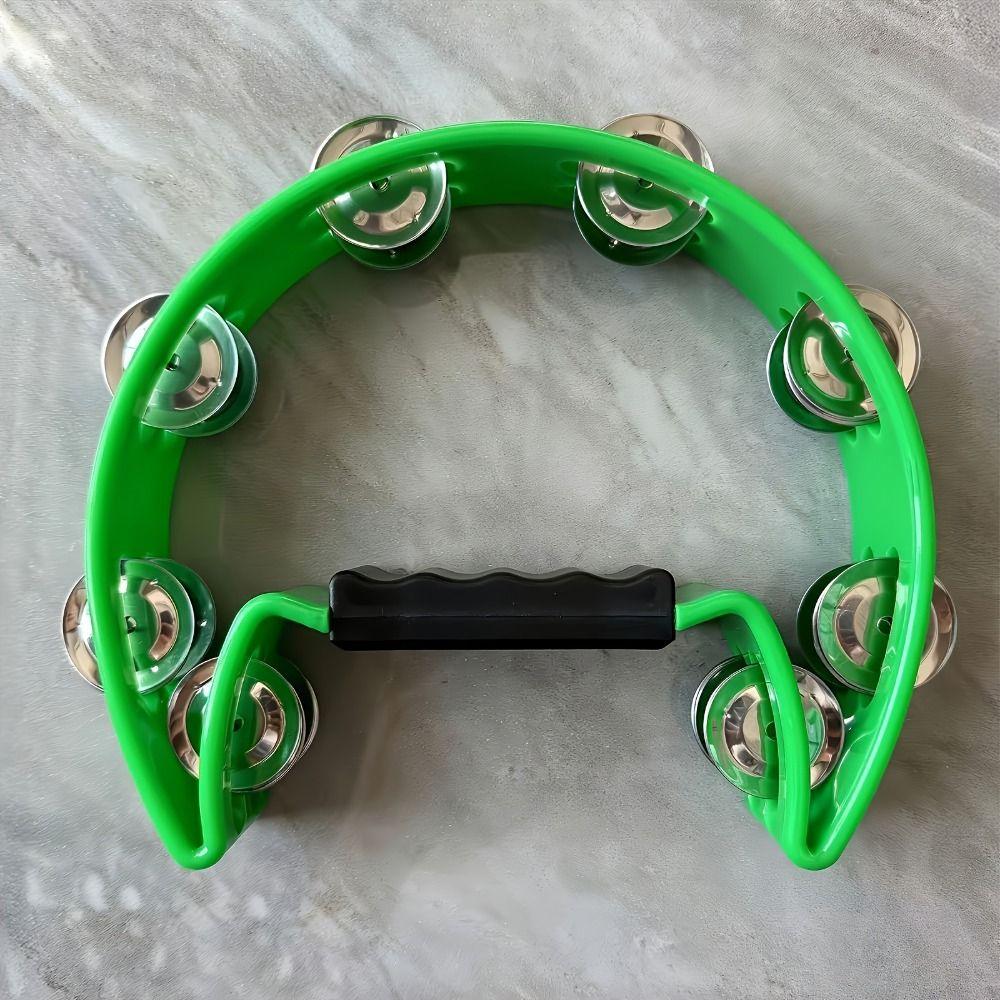 Bright Sound Half Moon Handbell Portable Orff Tambourine Hand Bell Handheld Jingle Bells Party