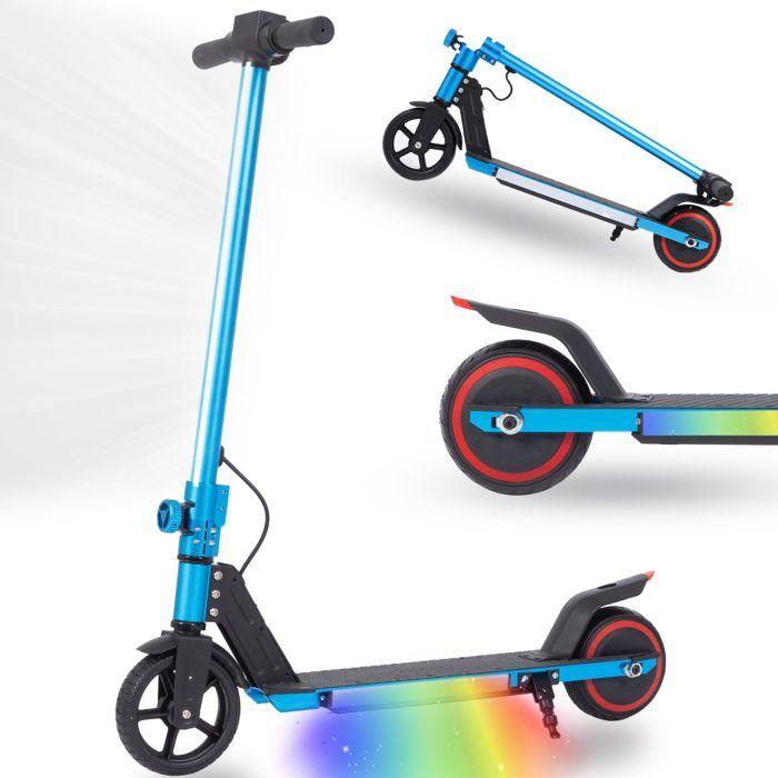 Trottinette électrique enfant - Éclairage LED - Écran LED - Double freinage EBS et mécanique - Autonomie 5-10 km