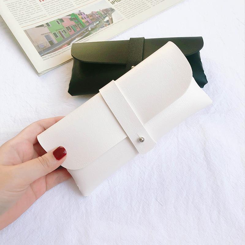 Креативные очки для чтения Новый чехол для хранения солнцезащитных очков Кожаная застежка Модный чехол Белый Черный Дорожный Портативный Футляр для очков Миопия Популярный Хорошо сделанный EMA