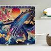 Japanese-style Shower Curtain 3d Ink Painting Bathroom Curtain Waterproof With Hooks 180*240CM Shower Curtain Polyester Fabric