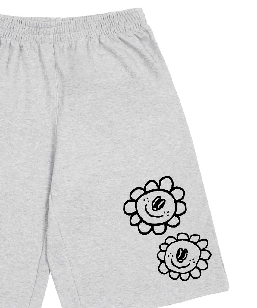 GRAVER [Unisex] Sunflower Drawing Bermuda Training Shorts_Gray