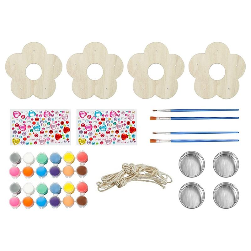BAAU 4 Pack Arts And Crafts Bird Feeders Wooden DIY Painting Kits Garden Outdoor Activities Boys Easter Gift