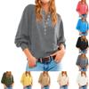 Women's Button Neck SweaterLong Sleeve Henly Fashion Loose Knit Pullover