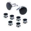 8Pcs/set Luxury Fashion Round Plated Cufflinks Arm Buttons for Men Business Shirts Cufflinks