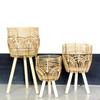 Bamboo Wooden Plant Stand for Living Room or Balcony