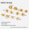 ins Ocean Series Set Earrings Plated 18K Gold Stainless Steel Shell Conch Versatile Small Earrings Earrings Women