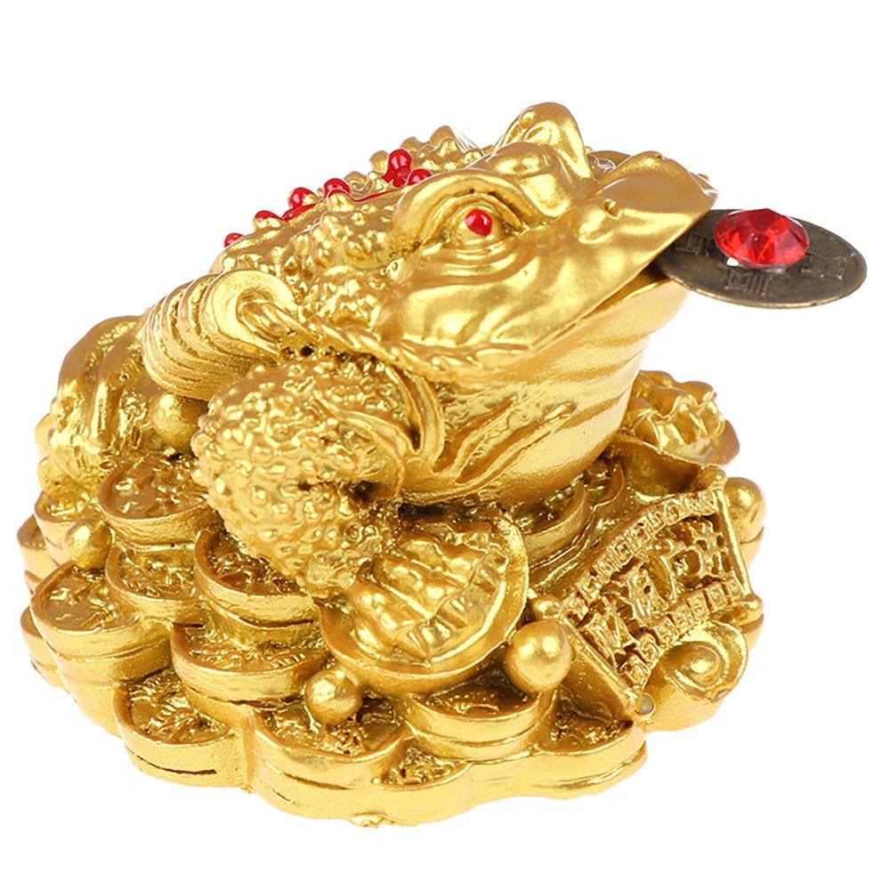 Gifts Golden Bring Luck Wealth Toad Statue Chinese Golden Frog Desktop Decoration Feng Shui Toad