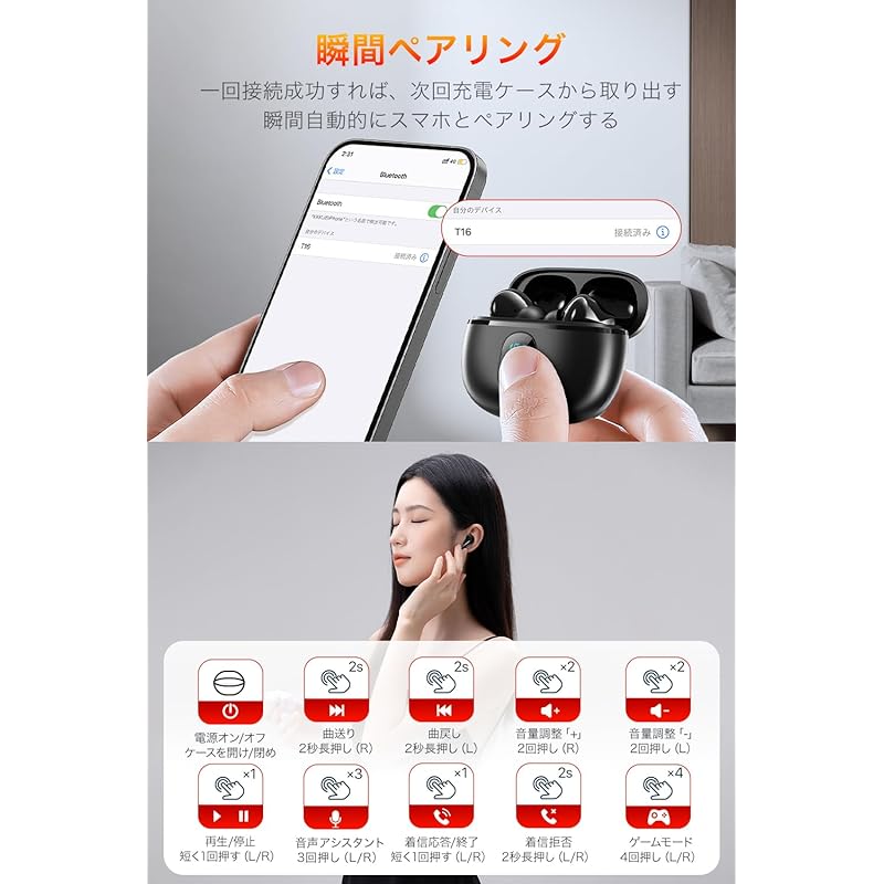 Earphones Bluetooth Wireless Earphones [Cutting-edge Bluetooth5.4& ENC Noise Canceling + DNS Technology] Bluetooth LED Display Display 60 Hours