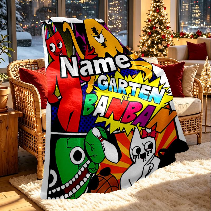 Custom Name Personalized Game Rainbow Friends Print Blanket, Home Decor, Bedroom, Sofa, Camping, Couch, Gifts for Birthday ChristmasEnthusiasts