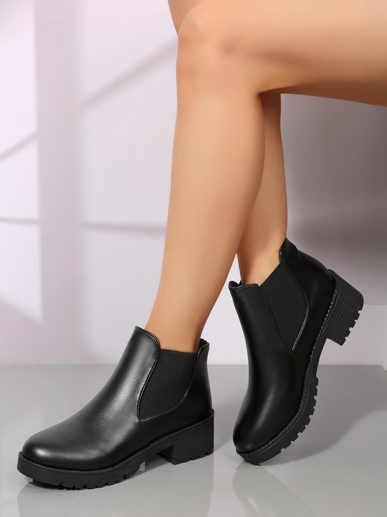 Summer New Women'S Fashion Short Boots High Heels Round Head Fashion Boots Casual Versatile Women'S Shoes