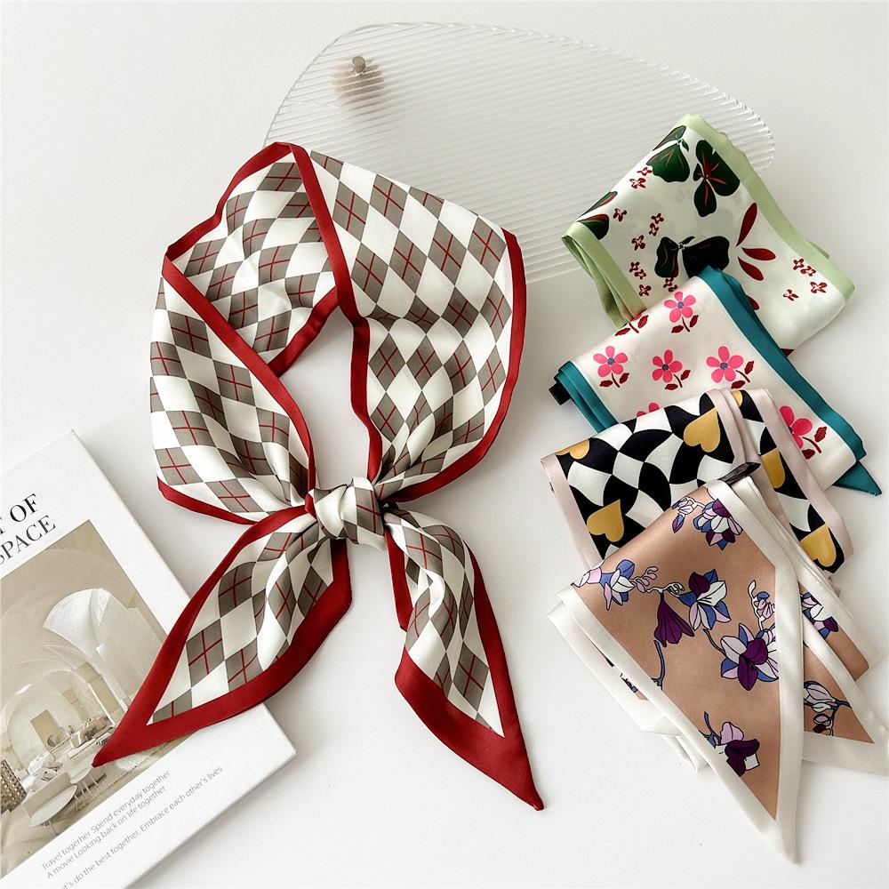 Новые шарфы Шелковые шарфы Женские весенние и осенние длинные декоративные профессиональные шарфы Летние тонкие стили в сочетании с рубашками Стильные