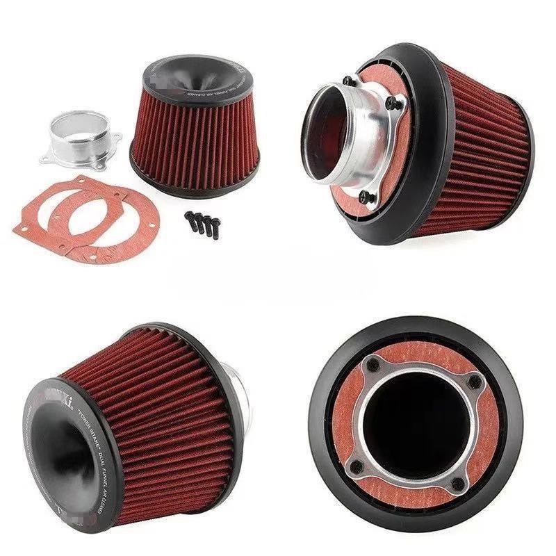 76mm Air Filter Power Intake High Performance Racing Universal JDM Dual Funnel Adapter Cold Air Intake Filter For Apexi