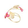 Boho Hollow Butterfly Flower Arm Cuff Bracelets for Women Elegant Enamel Floral Upper Arm Bangle Music Festival Jewelry Gift